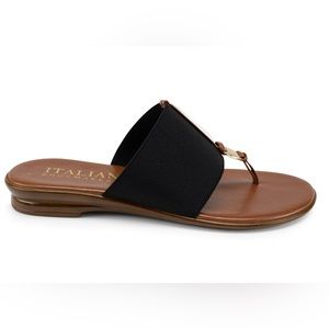Italian Shoemakers 6 Asher Black and Brown Thong Flip Flop Sandal